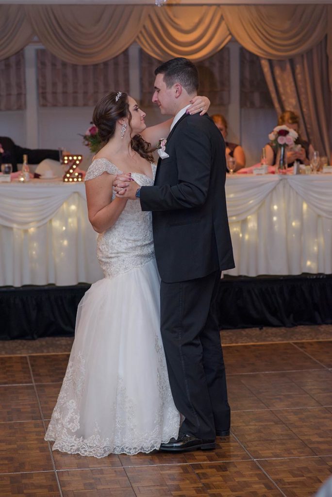 bride and groom share their first dance at the chadwick